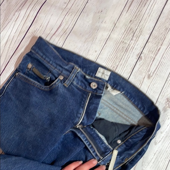 VTG Sz 3 Calvin Klein Dark Blue Boot Cut Mid Rise Denim Jeans Women’s Vintage - Picture 12 of 16